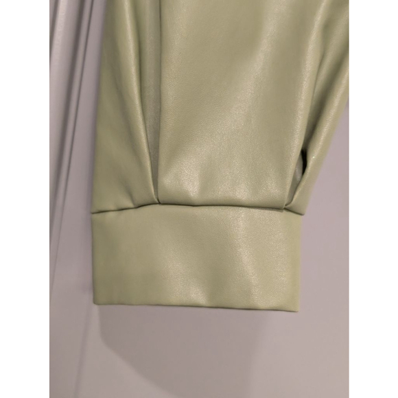 Women's SHEIN Green Faux Leather Cropped Jacket M - Picture 4 of 8